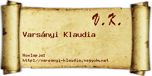 Varsányi Klaudia névjegykártya