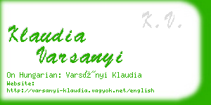 klaudia varsanyi business card